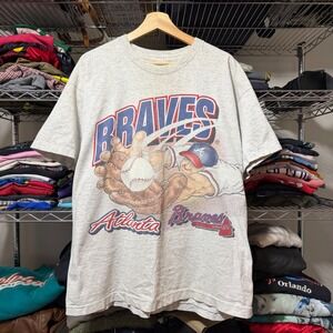 Vintage Atlanta Braves Salem Sportswear T-Shirt Men's XL Grey 1994 MLB Baseball